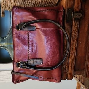 Tignanello burgundy leather satchel bag